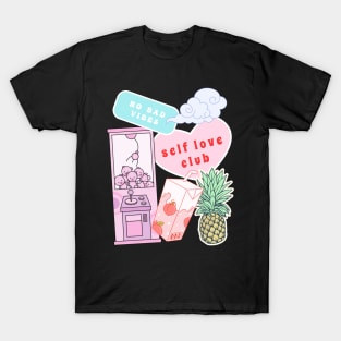 Retro self love black background T-Shirt